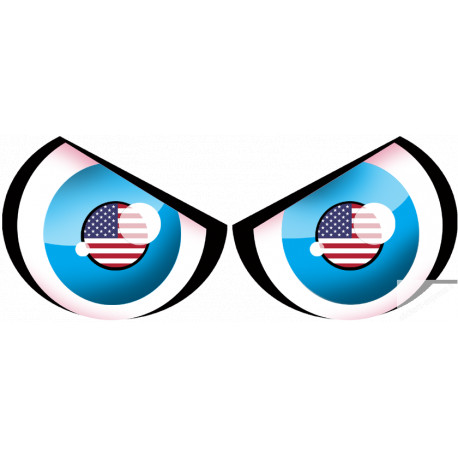 Paire d'yeux USA - 28x12cm - Sticker/autocollant