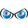 Paire d'yeux USA - 28x12cm - Sticker/autocollant