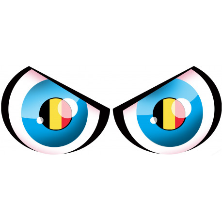 Paire d'yeux Belge - 29x12cm - Sticker/autocollant