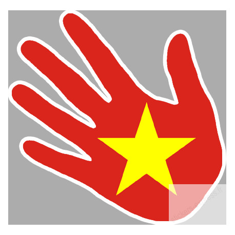 Autocollants : drapeau viet nam main