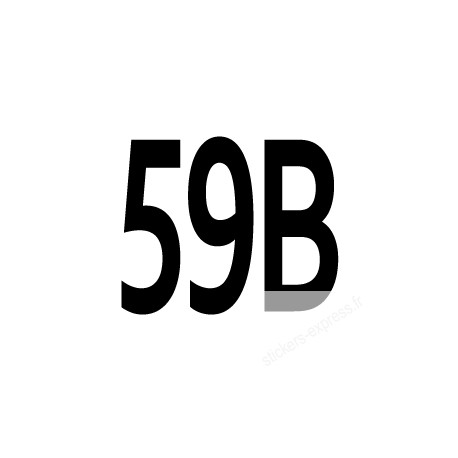 numéro de rue 59B - 10cm - Sticker/autocollant