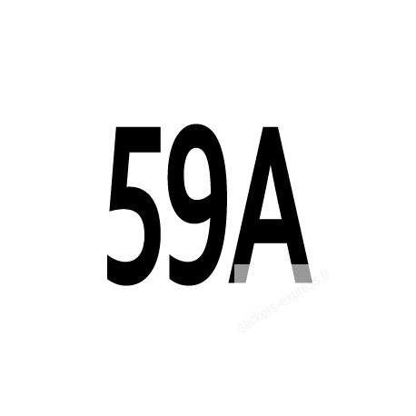 numéro de rue 59A - 10cm - Sticker/autocollant