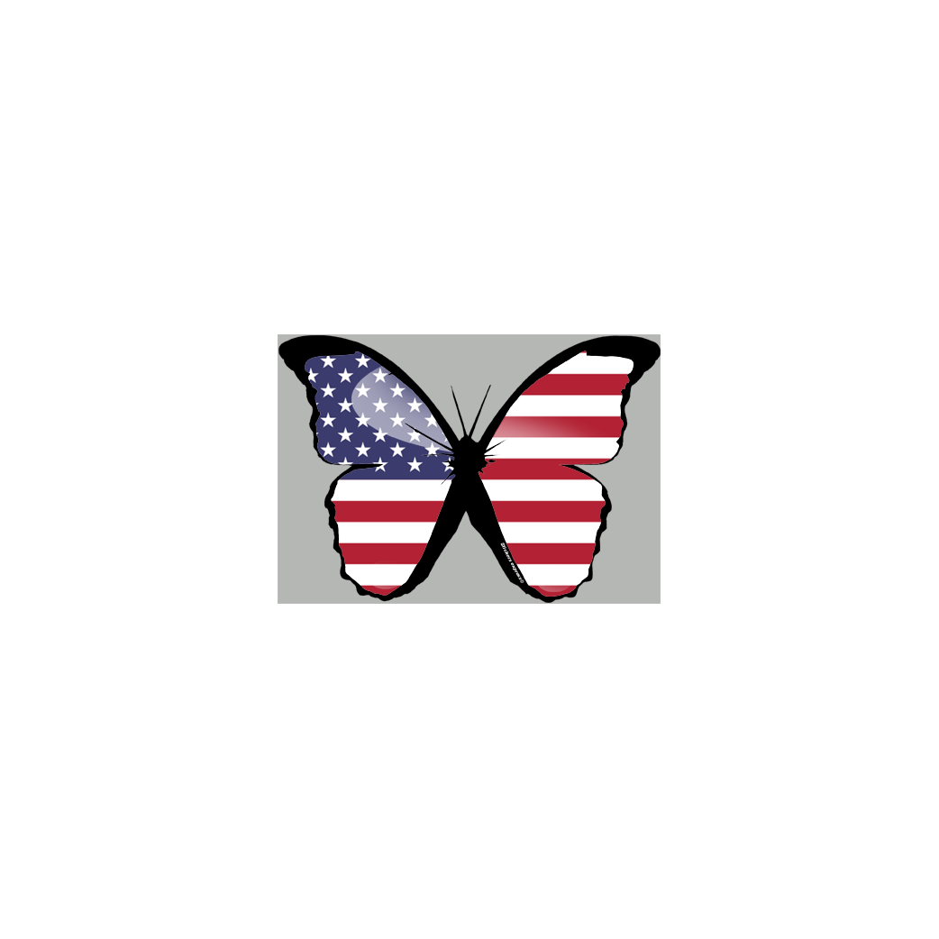 effet papillon USA - 15x10.5cm - Sticker/autocollant