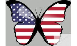 effet papillon USA - 15x10.5cm - Sticker/autocollant