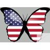 effet papillon USA - 15x10.5cm - Sticker/autocollant