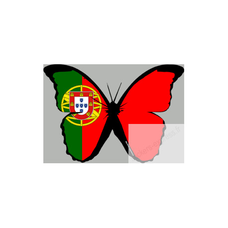 effet papillon Portugais - 15x10.5cm - Sticker/autocollant