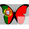 effet papillon Portugais - 15x10.5cm - Sticker/autocollant