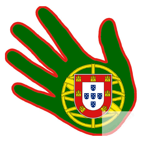 main Portugaise verte - 17x17cm - Sticker/autocollant
