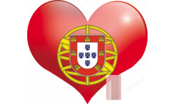 Coeur Portugal - 11.5x10cm - Sticker/autocollant