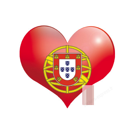 Coeur Portugal - 11.5x10cm - Sticker/autocollant