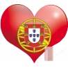 Coeur Portugal - 11.5x10cm - Sticker/autocollant