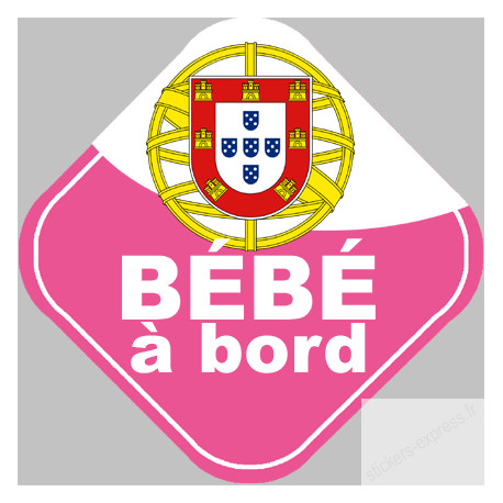 bébé à bord Portugaise - 10cm - Sticker/autocollant