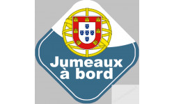 bébé à bord jumeaux Portugais - 10cm - Sticker/autocollant