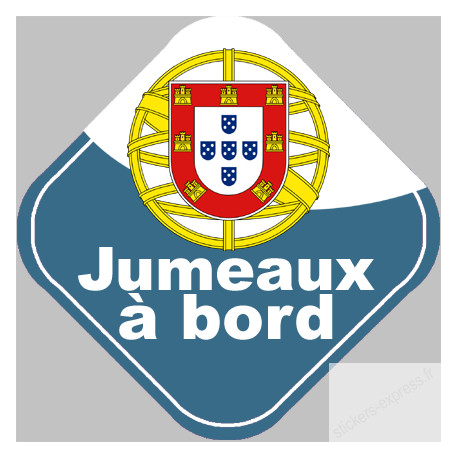 bébé à bord jumeaux Portugais - 10cm - Sticker/autocollant