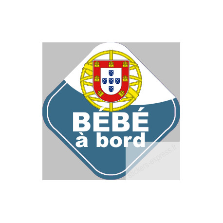 bébé à bord gars Portugais - 10cm - Sticker/autocollant