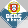 bébé à bord gars Portugais - 10cm - Sticker/autocollant