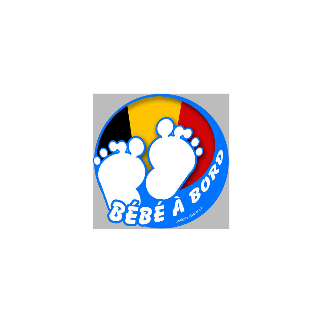 bébé à bord belge garçon - 15cm - Sticker/autocollant