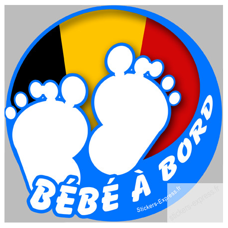 bébé à bord belge garçon - 15cm - Sticker/autocollant