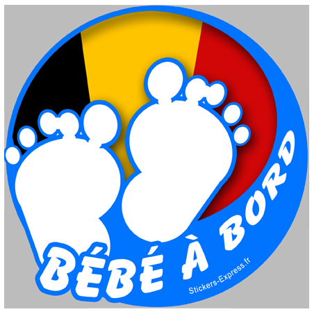 bébé à bord belge garçon - 15cm - Sticker/autocollant