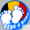 bébé à bord belge garçon - 15cm - Sticker/autocollant