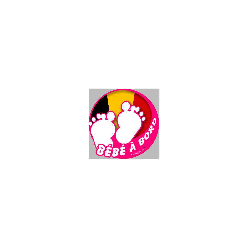 bébé à bord belge fille  - 15cm - Sticker/autocollant