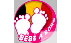 bébé à bord belge fille  - 15cm - Sticker/autocollant