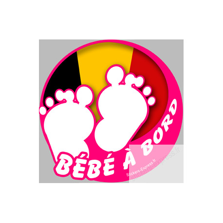 bébé à bord belge fille  - 15cm - Sticker/autocollant