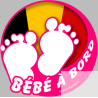 bébé à bord belge fille  - 15cm - Sticker/autocollant