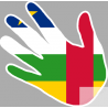 Autocollants : drapeau Republique Centrafrique main