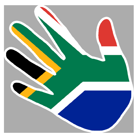 Autocollants : drapeau South Africa main
