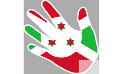 Autocollants : drapeau Burundi main