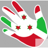Autocollants : drapeau Burundi main
