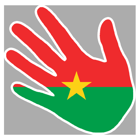 Autocollants : drapeau Burkina Faso main