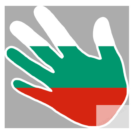 Autocollants : drapeau Bulgarie main