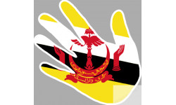 Autocollants : drapeau Brunei  main