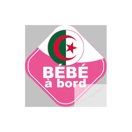 bébé à bord d'origine Algérienne - 15x15cm - Sticker/autocollant