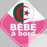 bébé à bord d'origine Algérienne - 15x15cm - Sticker/autocollant