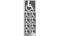 handicap moteur gris - 1 sticker 10cm / 8 stickers 5cm - Sticker/autocollant