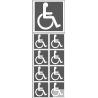 handicap moteur gris - 1 sticker 10cm / 8 stickers 5cm - Sticker/autocollant