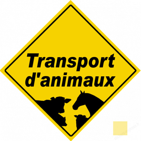 Autocollants : Transport d'animaux jaune