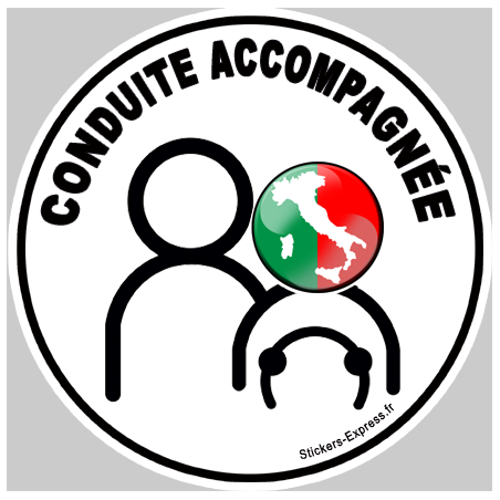 Autocollants : conduite accompagnee Italien 2