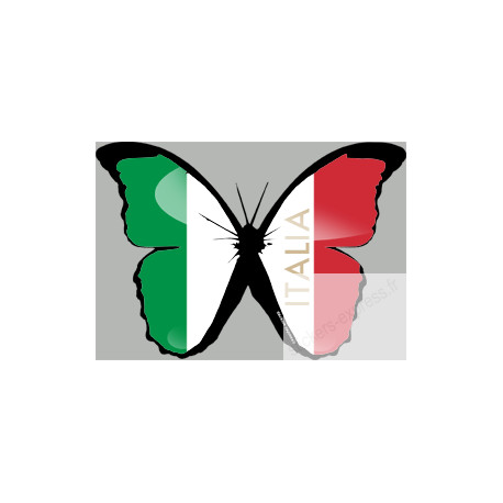 effet papillon Italien - 15x10.5cm - Sticker/autocollant