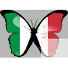 effet papillon Italien - 15x10.5cm - Sticker/autocollant