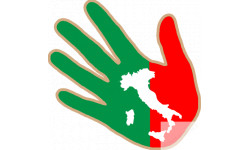 main Italienne carte - 17cm - Sticker/autocollant