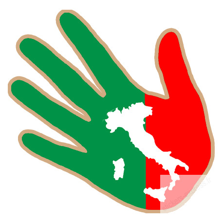 main Italienne carte - 17cm - Sticker/autocollant