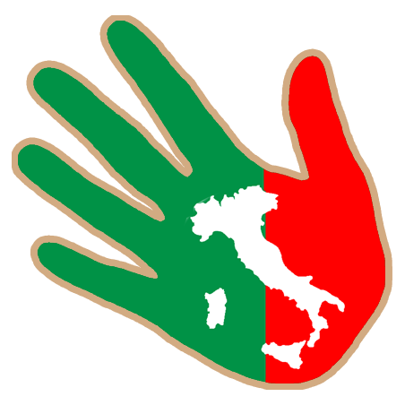 main Italienne carte - 17cm - Sticker/autocollant