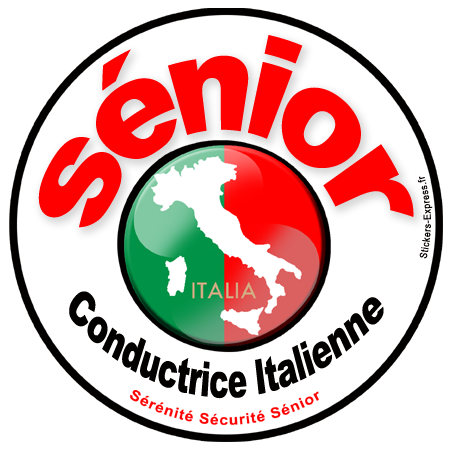 conductrice Sénior Italienne- 15cm - Sticker/autocollant