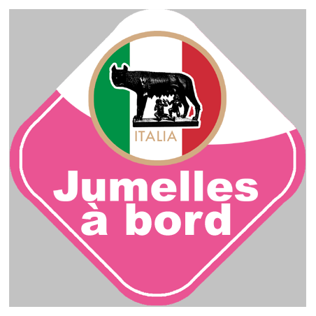 Autocollants : bebe a bord jumelles d'origine Italienne