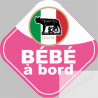 bébé à bord d'origine Italienne - 15x15cm - Sticker/autocollant