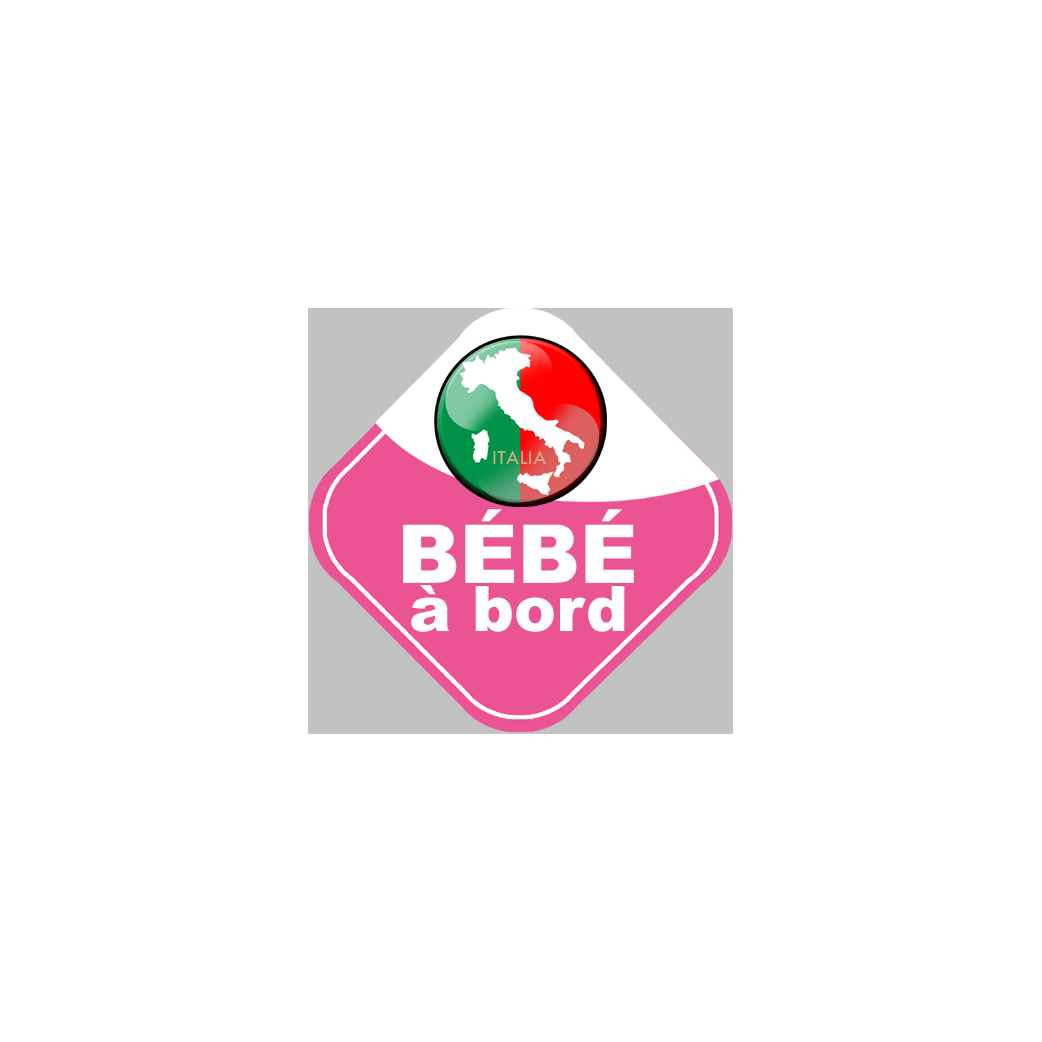 bébé à bord d'origine Italienne - 15x15cm - Sticker/autocollant